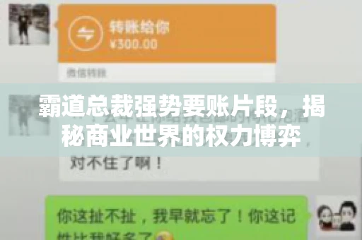霸道总裁强势要账片段，揭秘商业世界的权力博弈