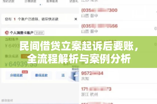 民间借贷立案起诉后要账，全流程解析与案例分析