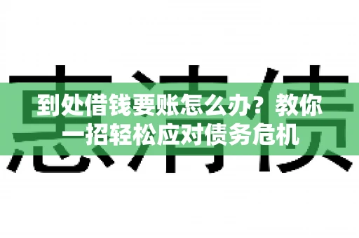 到处借钱要账怎么办？教你一招轻松应对债务危机