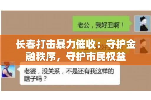 长春打击暴力催收：守护金融秩序，守护市民权益