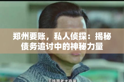 郑州要账，私人侦探：揭秘债务追讨中的神秘力量