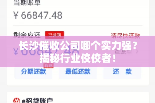 长沙催收公司哪个实力强?揭秘行业佼佼者! 长沙催收公司哪个实力强?揭秘行业佼佼者!