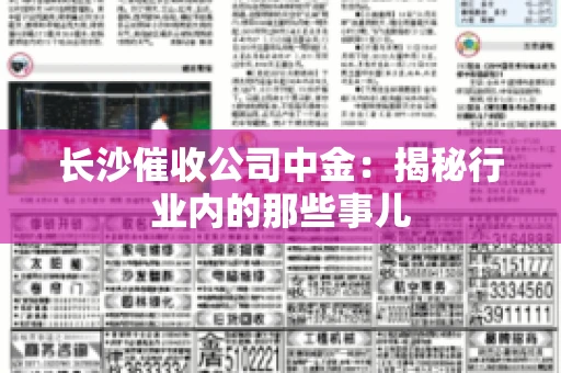 长沙催收公司中金：揭秘行业内的那些事儿