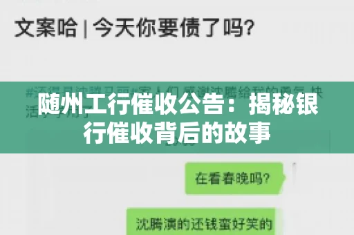随州工行催收公告：揭秘银行催收背后的故事